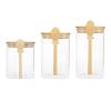 getuse 3-Piece 800 ml Glass Storage Jar Set with Bamboo Lids and Spoons view 3