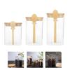 getuse 3-Piece 800 ml Glass Storage Jar Set with Bamboo Lids and Spoons view 4
