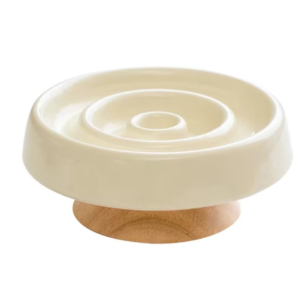 Qerwsdty Ceramic Slow-Feeder Bowl for Dogs and Cats