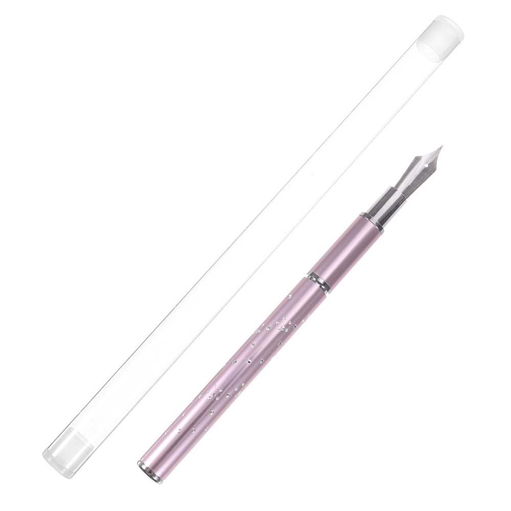 Multifunctional Nail Art Pen Set with Long Handle, Lightweight Metal, Pink