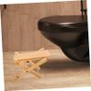 2-Pack Folding Toilet Stool for Adults, Bamboo, Beige view 3