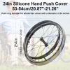 24-Inch Silicone Wheelchair Push Rim Covers, Wear-Resistant, Improved Grip and Traction, Red, 22-Inch view 2