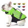 Dog Life Jacket with Wings and Chin Float, Handle and Reflective Strips, Green, XS view 1