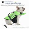 Dog Life Jacket with Wings and Chin Float, Handle and Reflective Strips, Green, XS view 3