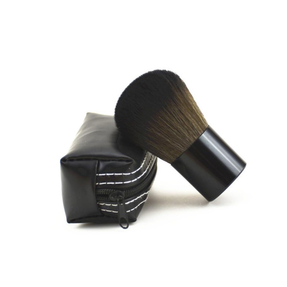 Black Portable Makeup Brush Set with Storage Bag, 1 Set