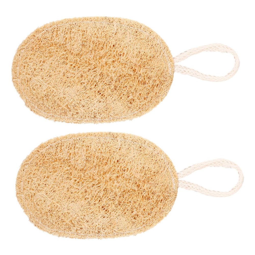 BATHVEVE 2-Pack Thickened Loofah Sponges for Kitchen Cleaning