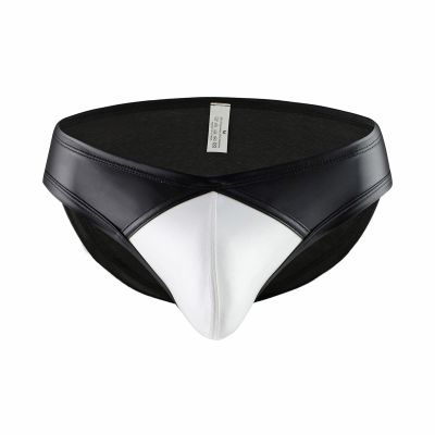 Men's Sexy Faux Leather and Latex Shorts, Briefs, and Boxer Underwear