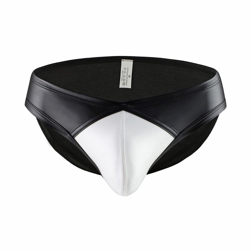 Men's Sexy Faux Leather and Latex Shorts, Briefs, and Boxer Underwear