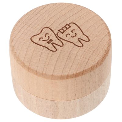 PartyKindom Wooden Baby Tooth Keepsake Box with Lid