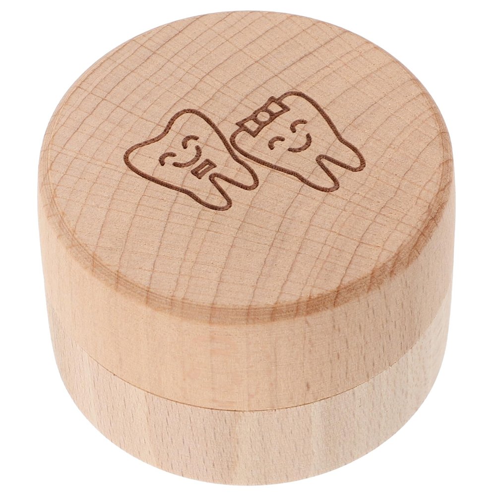PartyKindom Wooden Baby Tooth Keepsake Box with Lid