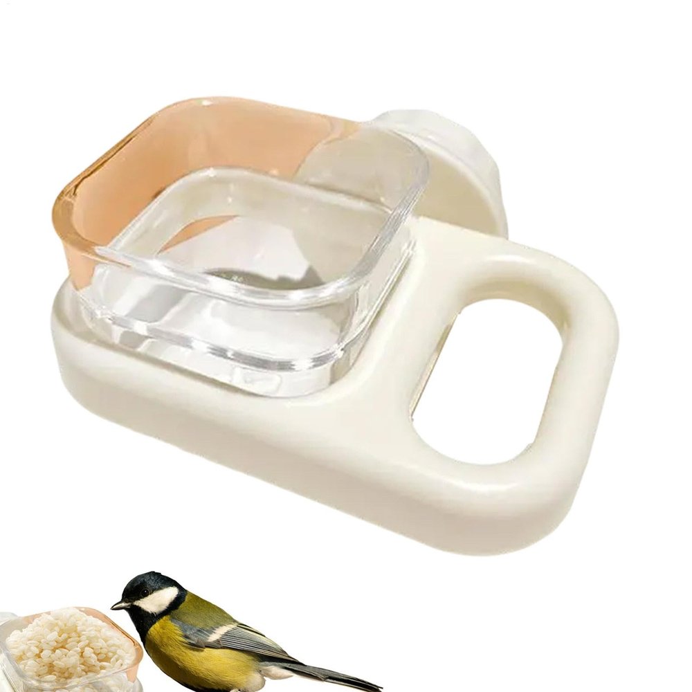 Bird Food Bowl, Transparent Removable Bird Cage Feeder