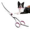 Curved Dog Grooming Scissors for Coat Trimming view 1