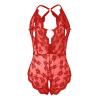 Generic Women's Sexy Lingerie Set – Black Babydoll, Pink/Red Underwear, Latex, XXXXXL, Push-Up, Stockings view 3