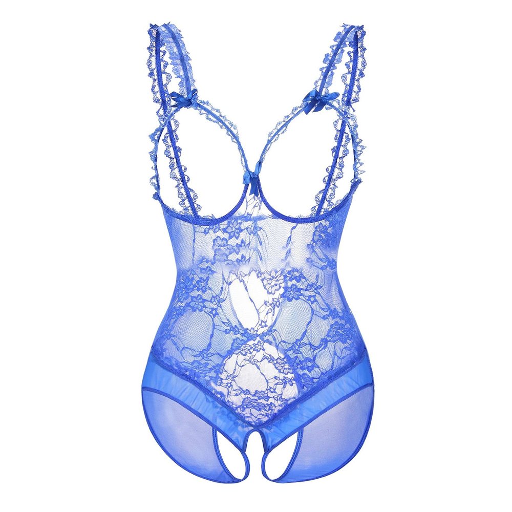 Sexy Women's Babydoll Lingerie with Push-Up Bra and Thigh-High Stockings