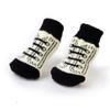 Non-Slip Socks with Lace Pattern for Dogs, Puppies, Cats, 4-Pack (Black and White, XL) view 3