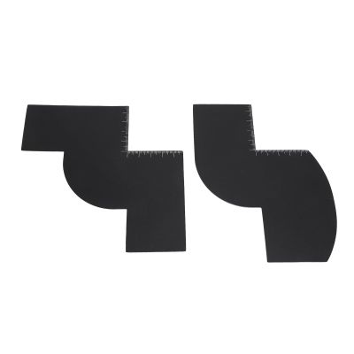 Black Plastic Beard Shaping Template with Ruler for Trimming and Styling Facial Hair