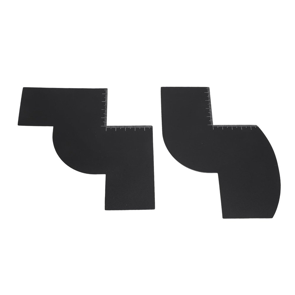 Black Plastic Beard Shaping Template with Ruler for Trimming and Styling Facial Hair