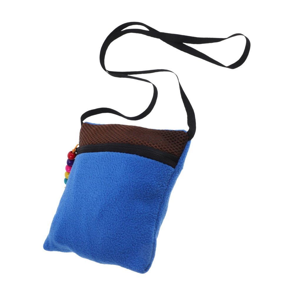 Small Animal Carrier Bag with Shoulder Strap, Breathable Cotton, Blue