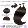 LaaVoo Brown Remy Human Hair U-Tip Keratin Bonding Extensions, 1 g/strand, Hot Fusion, 100 g, 45 cm, 100 pieces view 2