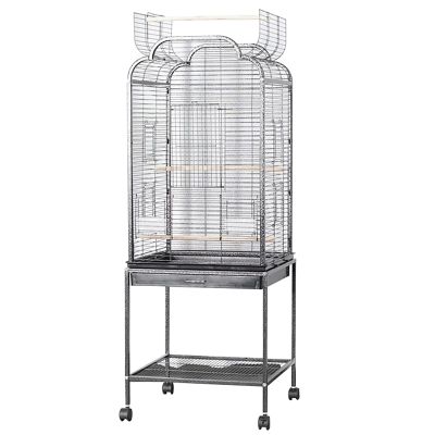ZXTRYBHD Transparent PVC Bird Cage with Pull-Out Tray, Black