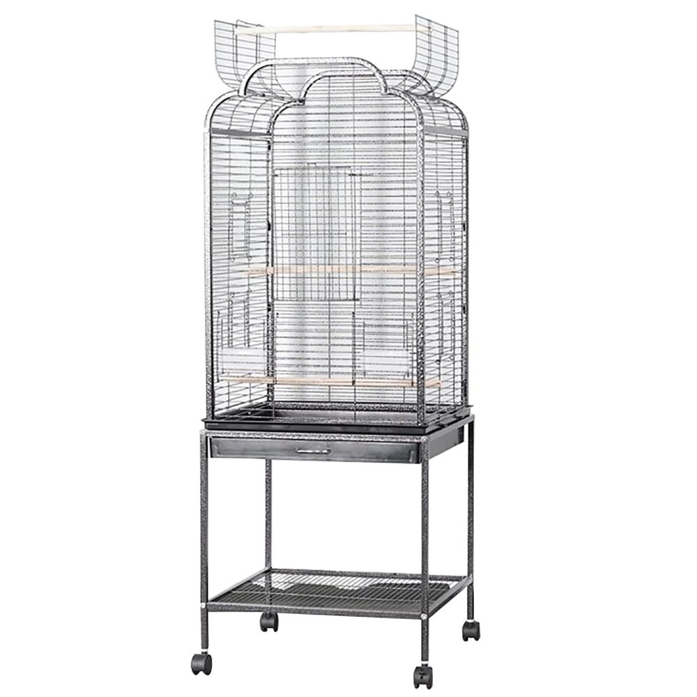 ZXTRYBHD Transparent PVC Bird Cage with Pull-Out Tray, Black