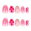 Short Round Press-On Nails with Flower and Star Designs view 1