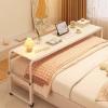 Adjustable Overbed Table, Rolling Laptop Desk for Home Office, Wood, 120 cm view 1