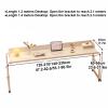 Adjustable Overbed Table, Rolling Laptop Desk for Home Office, Wood, 120 cm view 2