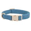 YUDOTE Soft Corduroy Dog Collar with Plastic Clip, Adjustable, Blue view 1