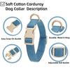 YUDOTE Soft Corduroy Dog Collar with Plastic Clip, Adjustable, Blue view 4
