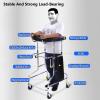 Senior Rollator Walker with Seat, Brakes, 4 Wheels, and Armrest Pads view 3