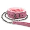 Gothic Leather Collar with Fur Padding view 1