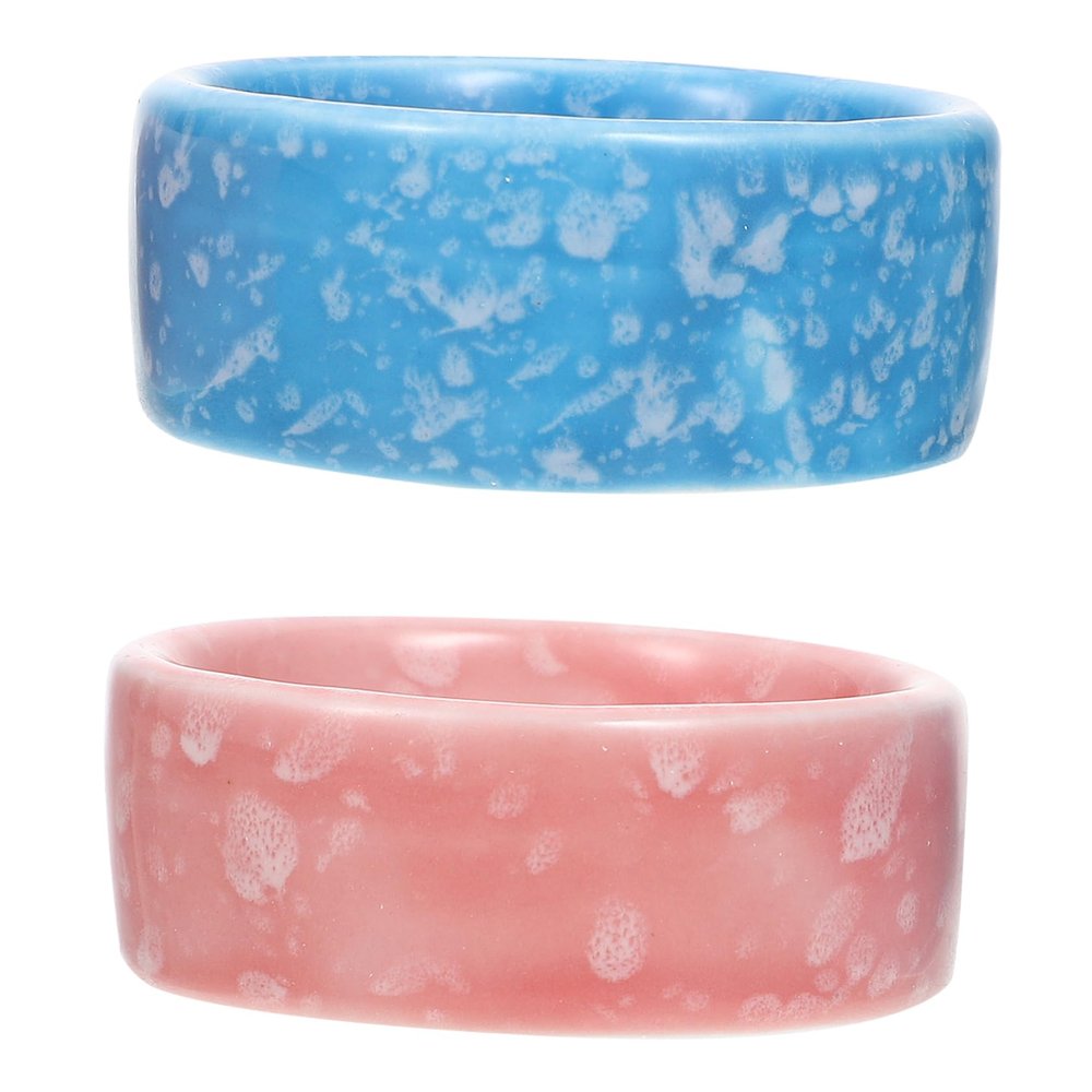 UKCOCO 2-Piece Ceramic Bowls for Hamsters and Guinea Pigs