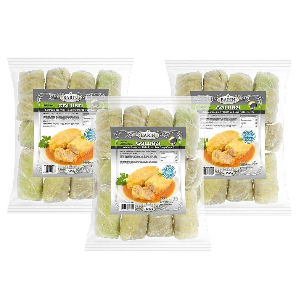 BARIN Set of 3 GOLUBZI Cabbage Rolls with Meat and Rice, 3 kg