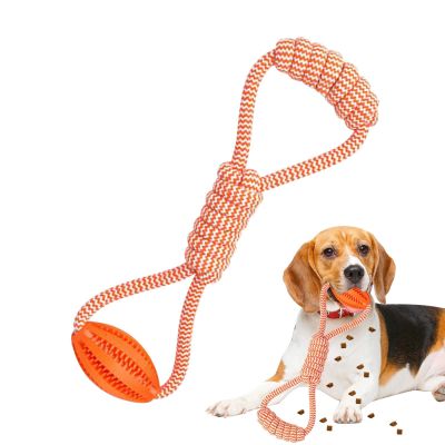 Ball and Rope Dog Toy with Treat Dispensing and Tugging