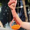 Ball and Rope Dog Toy with Treat Dispensing and Tugging view 2