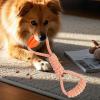 Ball and Rope Dog Toy with Treat Dispensing and Tugging view 3