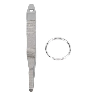 Portable TC4 Titanium Alloy Mini Keychain Tweezers