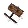 Bird Perch & Feeding Dish Stand with Claw-Grinding Stick, Natural Wood, 5.91 x 5.51 x 2.56 in view 2