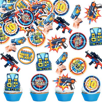 Blumomon 40-Piece Edible Toy Gun Cupcake Toppers