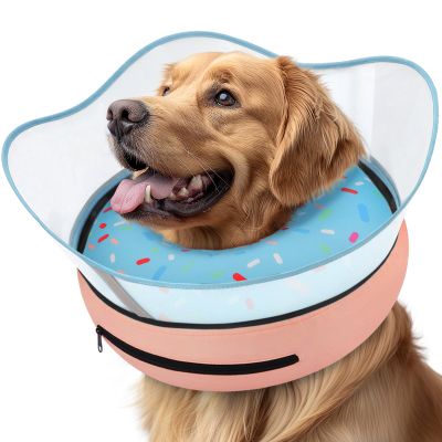 Supet Enhanced Inflatable Dog Collar to Stop Licking, Soft Alternative to Dog Cones After Surgery, Donut Collar for Small, Medium, and Large Dogs