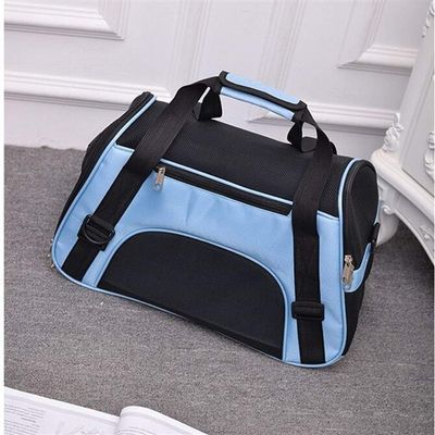 Portable Dog and Cat Carrier Bag, Blue Wool Mat, 43 x 21 x 30 cm