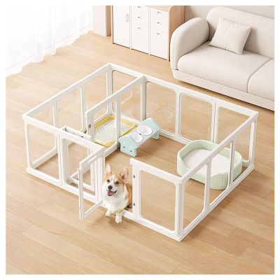 Acrylic Puppy Playpen, Extra-Wide Pet Gate and Dog Exercise Pen