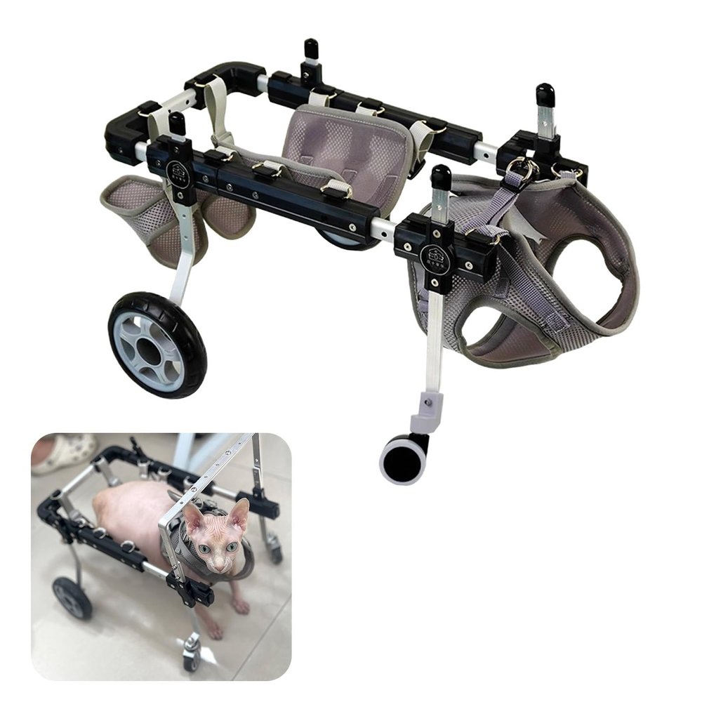 Adjustable 4-Wheel Wheelchair for Cats and Dogs