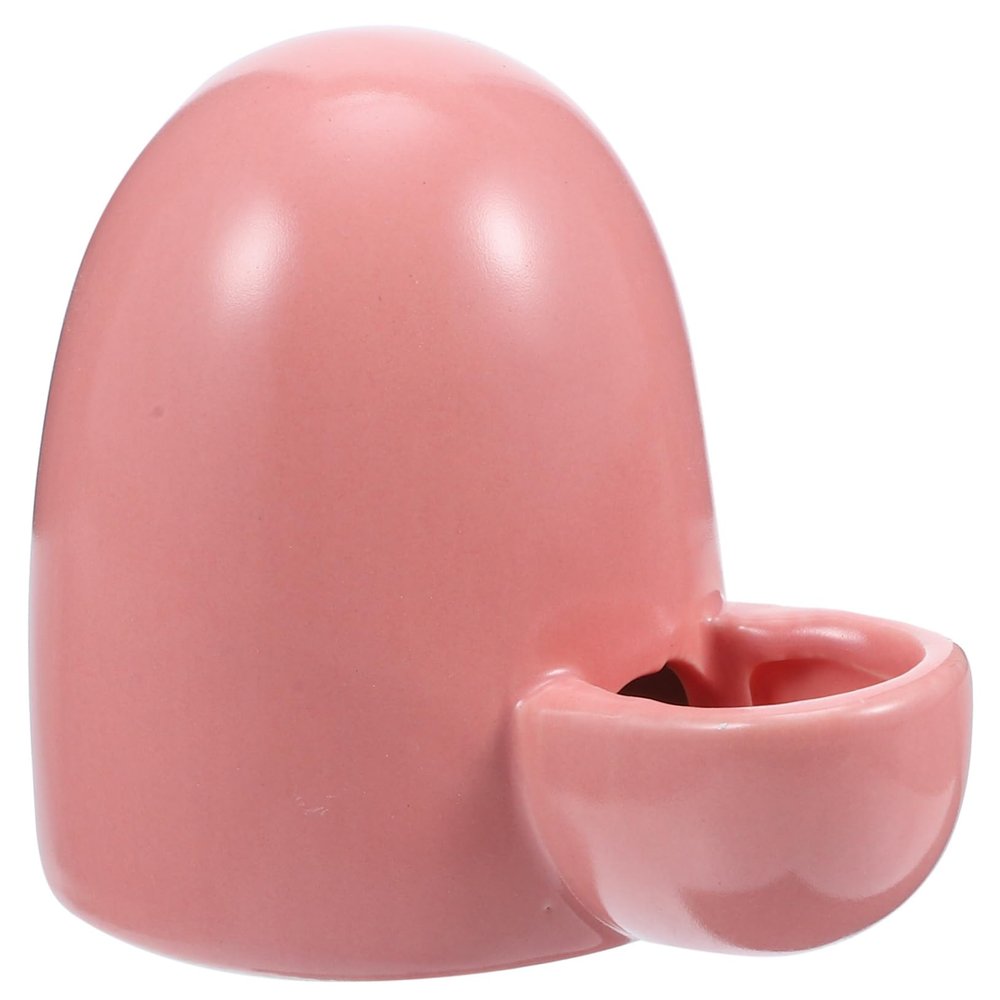 Pink Small Ceramic Water Dispenser for Pets, Mice, Travel-Friendly