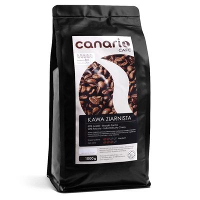 Forgast Canario Crema 1 kg Coffee Beans, Intense Aroma and Flavor, Velvety Crema, 80/20 Arabica-Robusta Blend