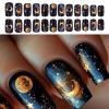 24-Piece Square Press-On Nails with Moon and Star Designs view 2