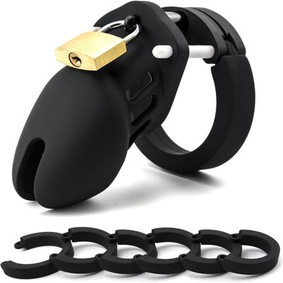 Ventilated Silicone Cage, Black, Short