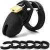 Ventilated Silicone Cage, Black, Short view 1
