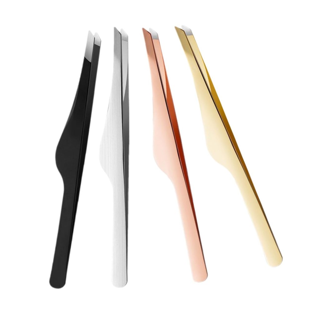HAPINARY 4-Piece Eyelash and Eyebrow Tweezer Set